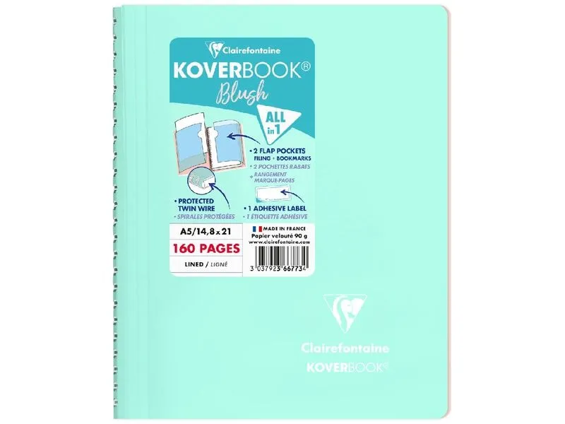 Clairefontaine Notizbuch Blush A5, liniert, Mint Clairefontaine Notizbuch Blush A5, liniert, Mint