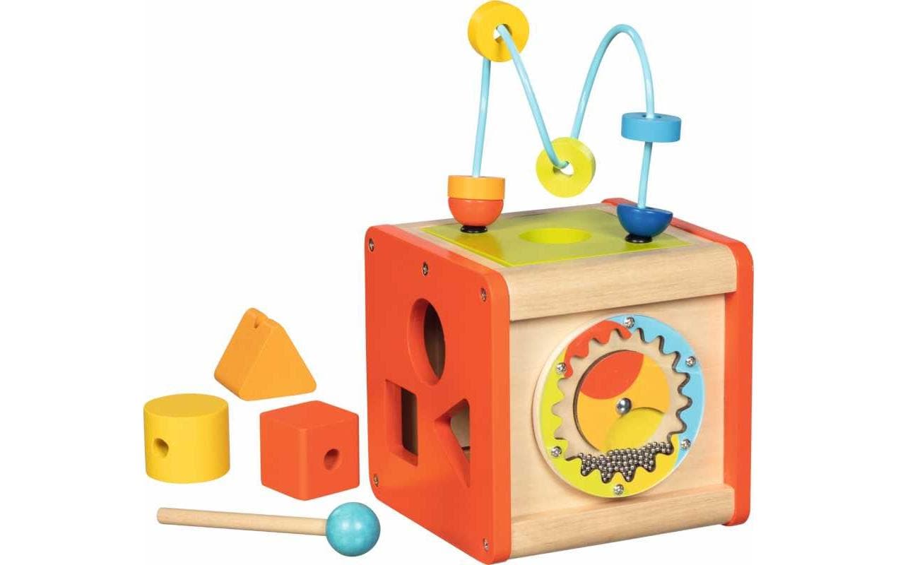 Goki Motorikwürfel Beatbox - Holzspielzeug 14x14x24cm Für Kinder Ab 1 Jahr