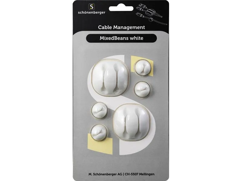 Schönenberger Kabelhalterungen 2 x Ø 35 mm, 4 x Ø 15 mm, Weiss