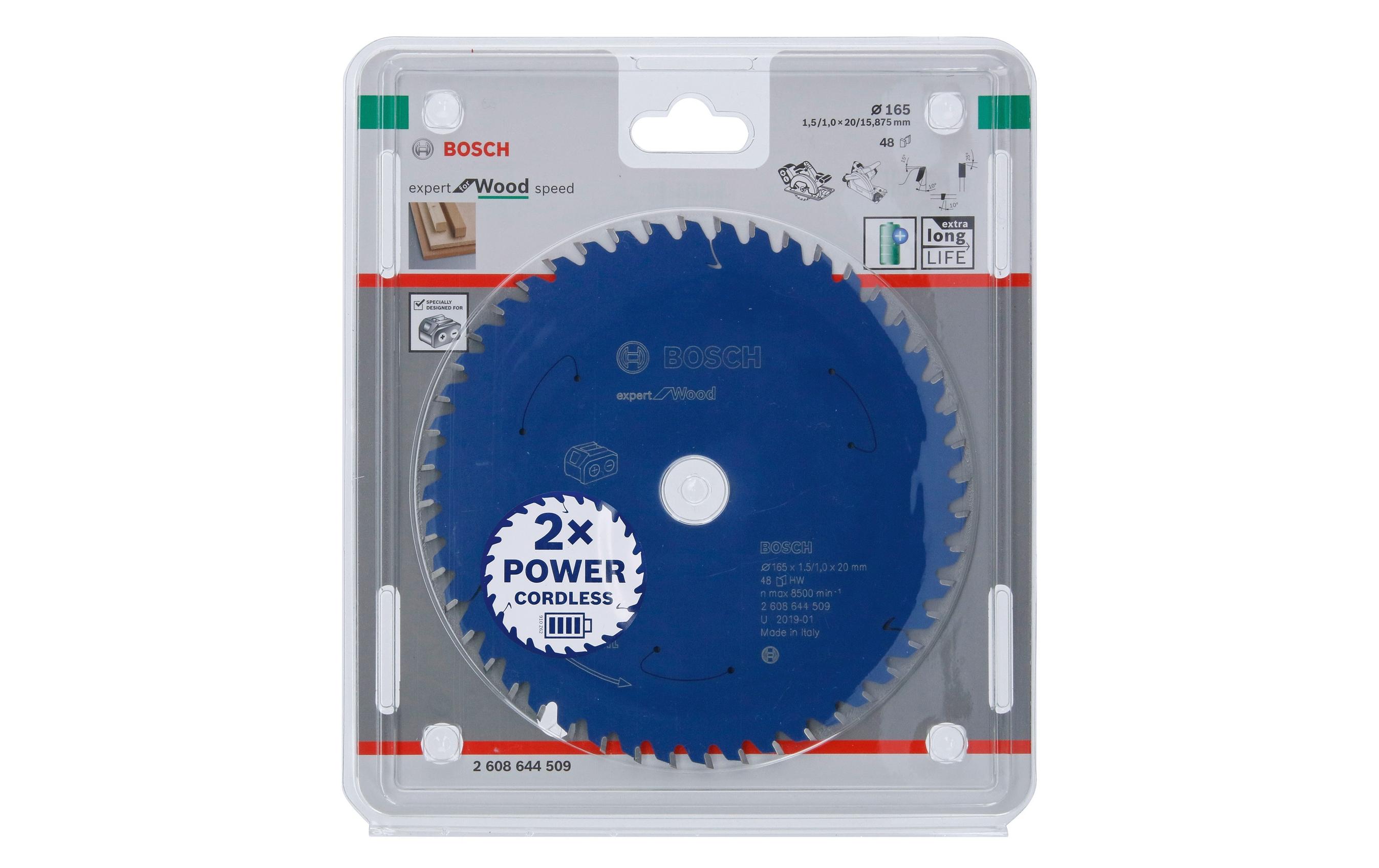 Bosch Professional Kreissägeblatt Expert for Wood 16.5 x 2 x 0.15 cm, Z 48