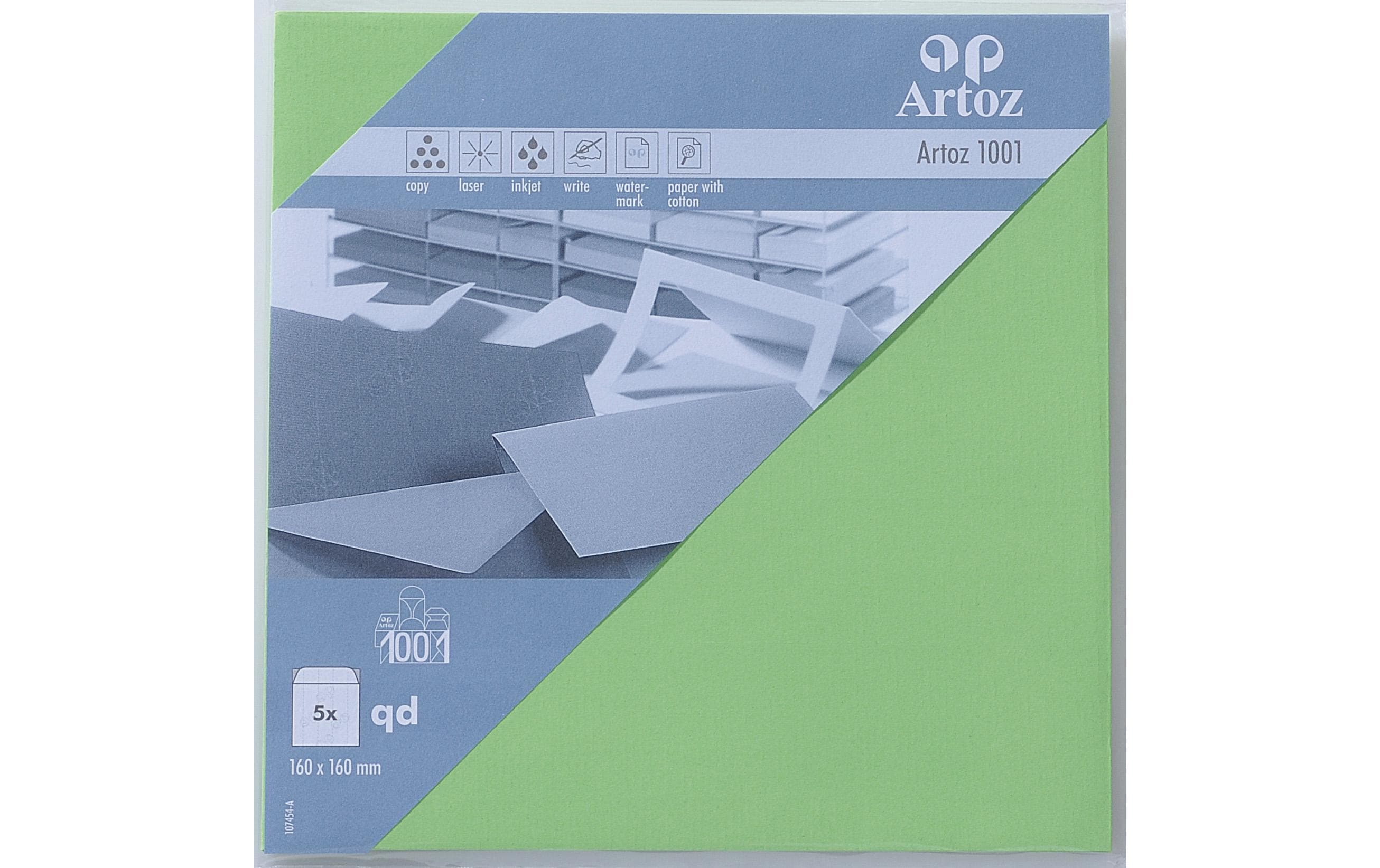 Artoz Couvert 1001, 16 x 16 cm, 5 Stück, Birkengrün Artoz Couvert 1001, 16 x 16 cm, 5 Stück, Birkengrün