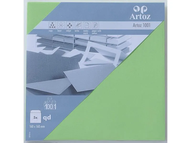 Artoz Couvert 1001, 16 x 16 cm, 5 Stück, Birkengrün