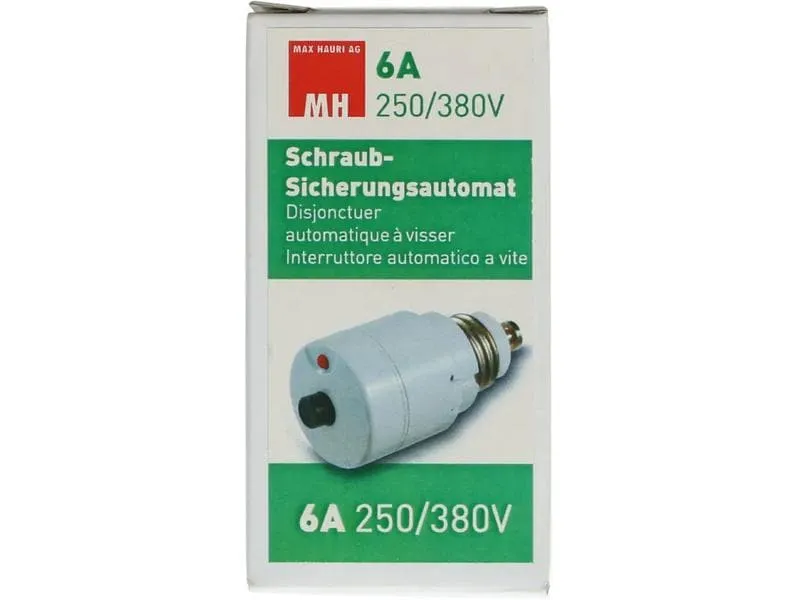 Max Hauri Schmelzsicherung Schraubautomat 6A, 250/380 V Max Hauri Schmelzsicherung Schraubautomat 6A, 250/380 V