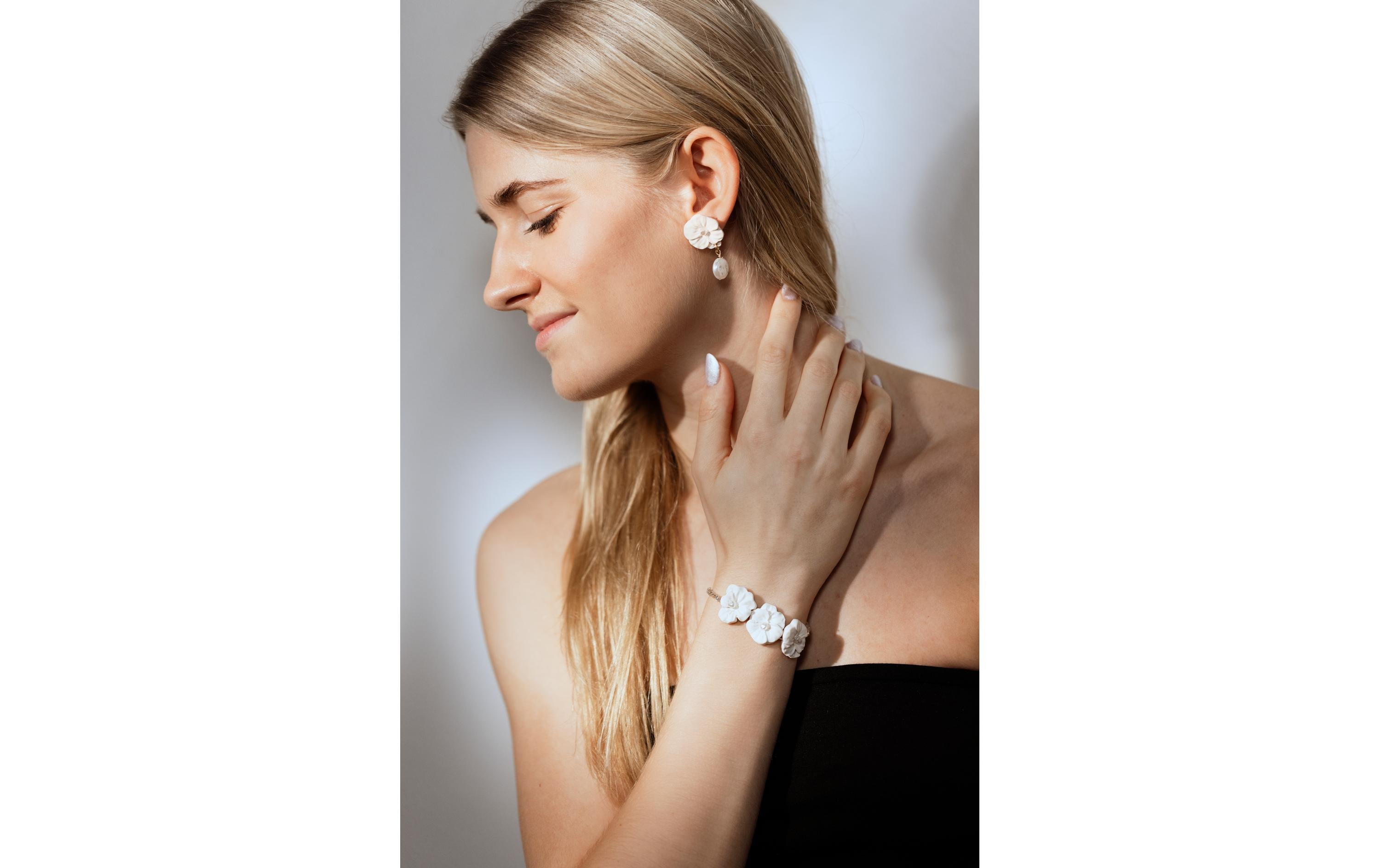 Creativ Company Schmuck Bastelset Blumendesign, Beige, Hellbeige