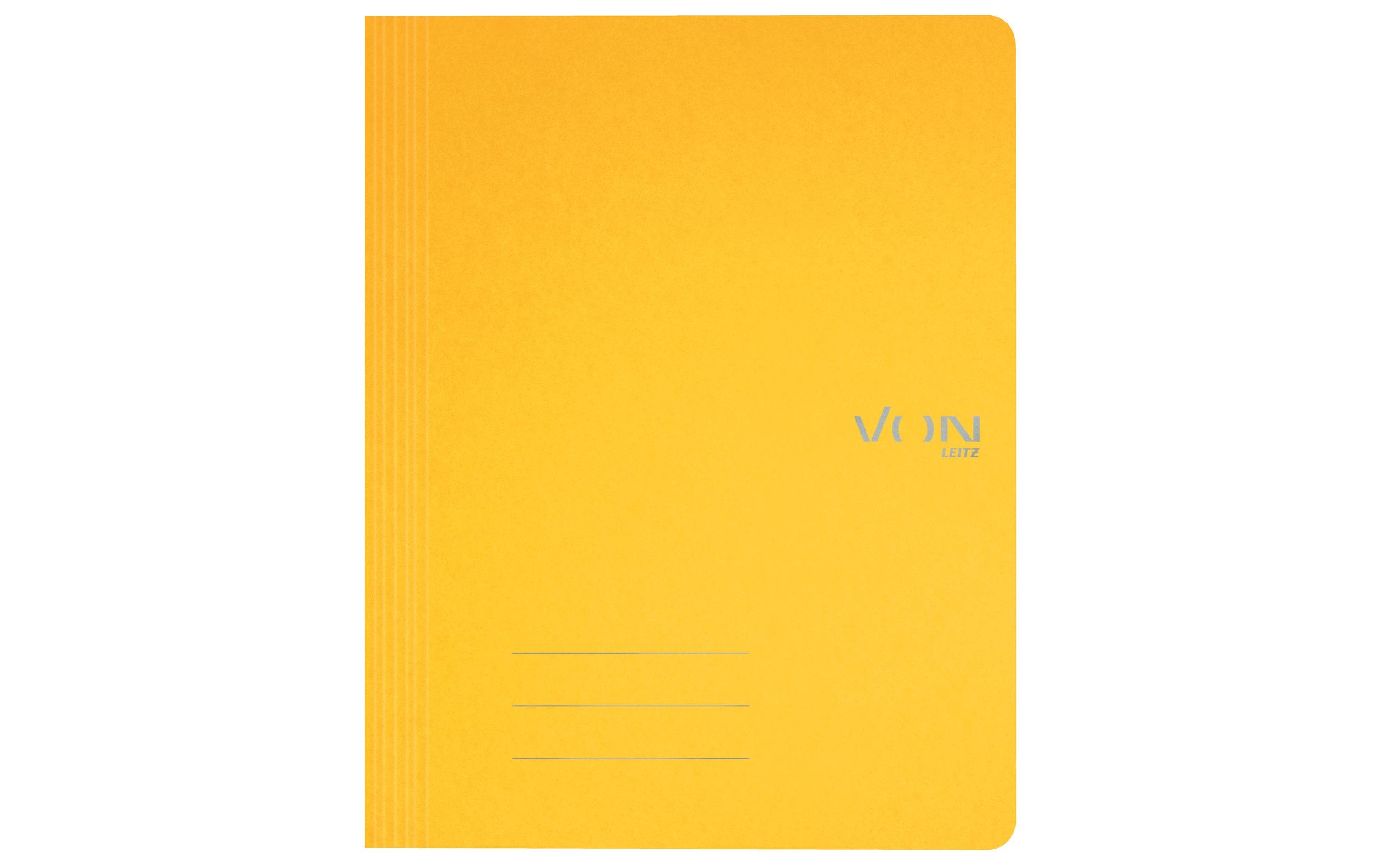 VON Schnellhefter mit Heftmechanik, Hellgelb, 10 Stück