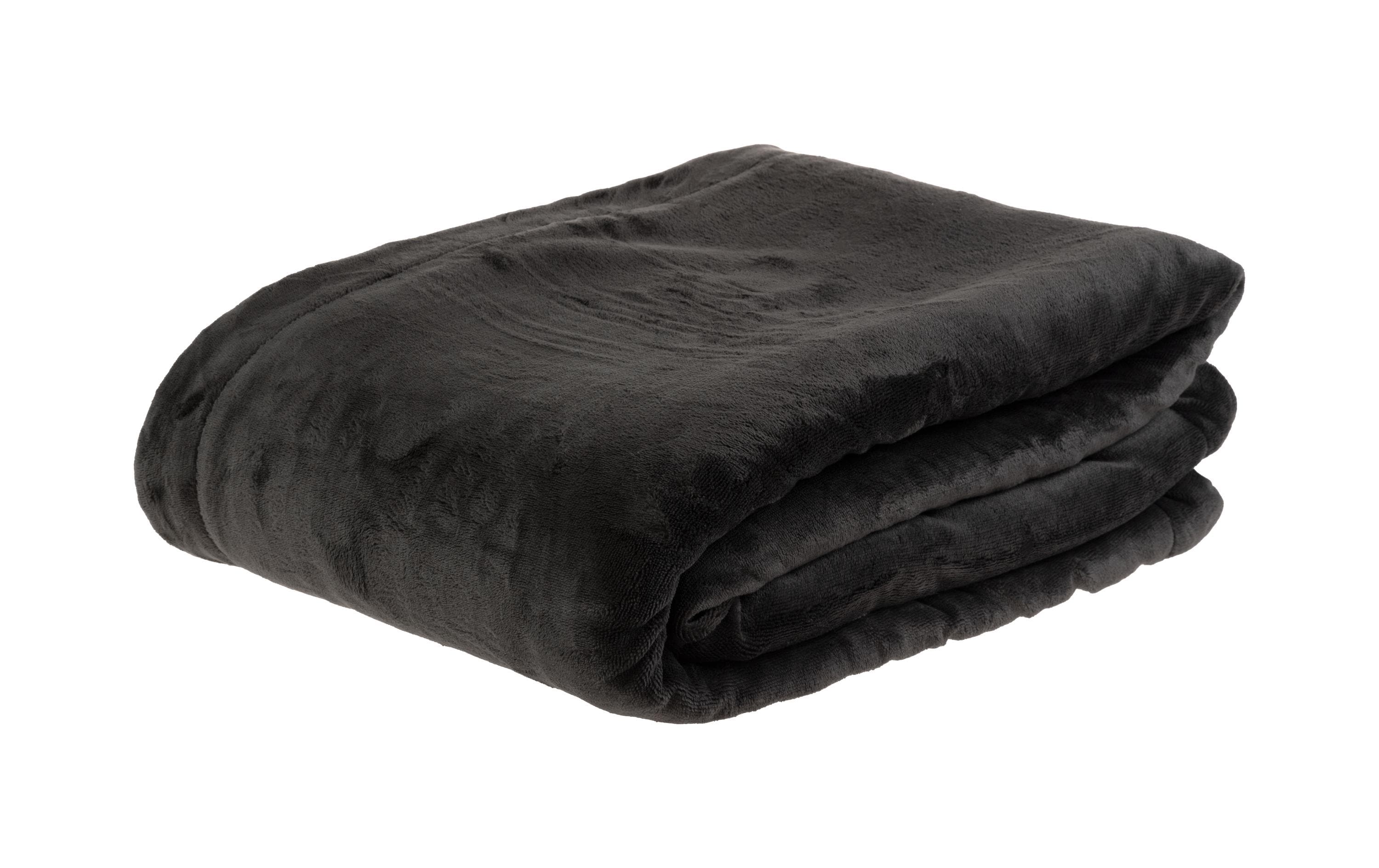 COCON Decke Fleece Sherpa 150 x 200 cm, Anthrazit-Weiss