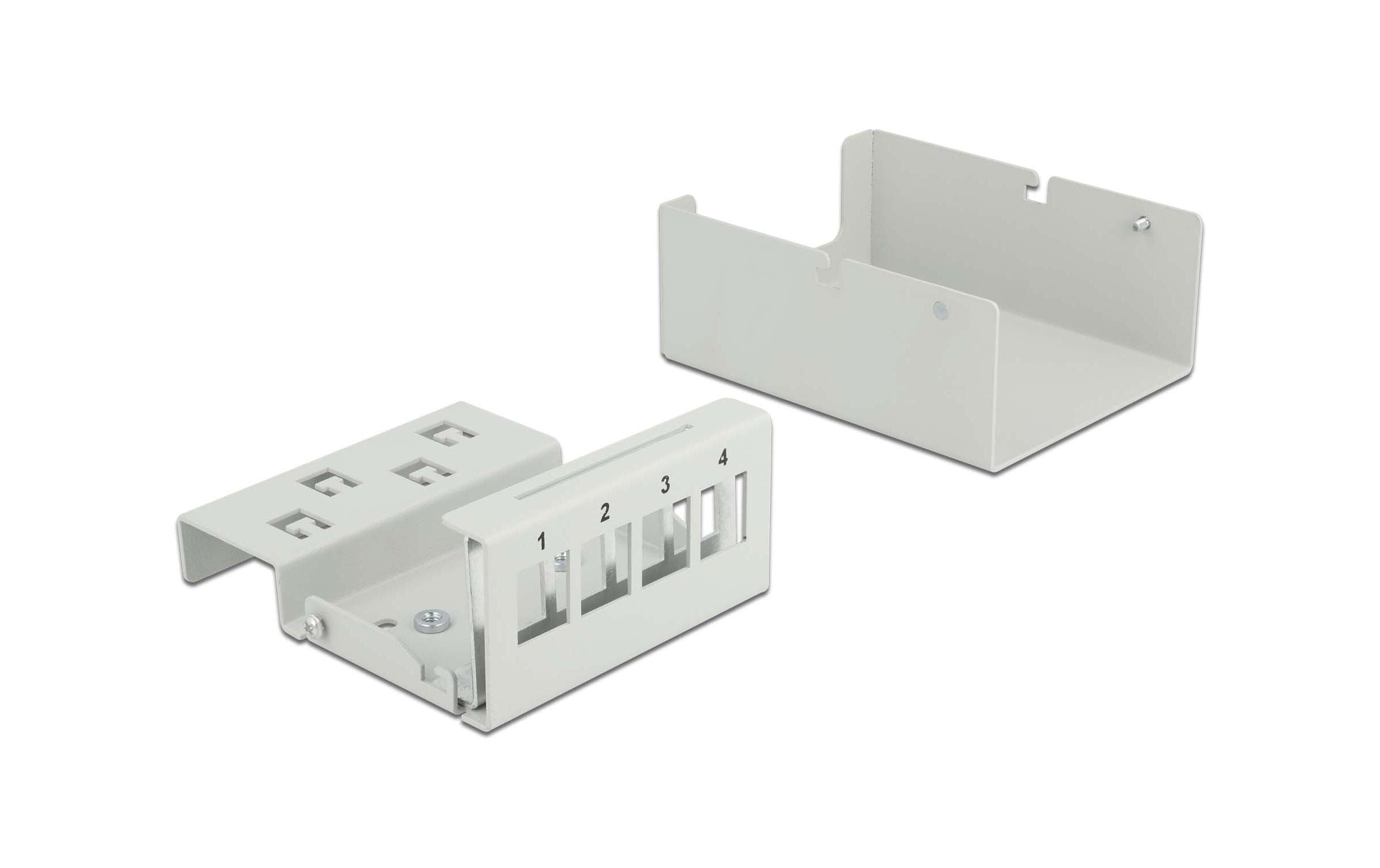 Delock Gehäuse Keystone Patchpanel 4 Port grau