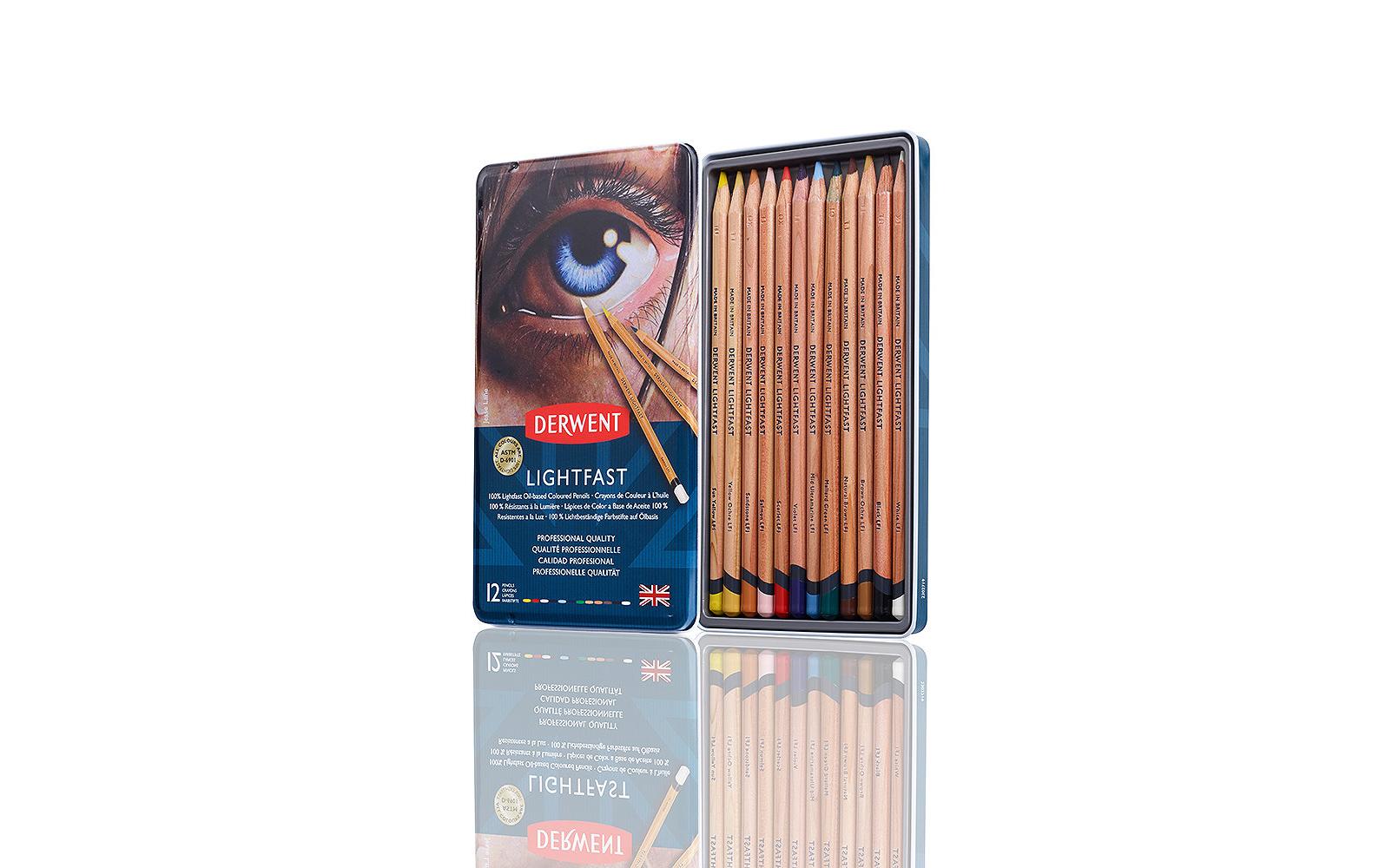 Derwent Farbstifte Lightfast Buntstifte, 4 mm, mehrfarbig, 12-teilig Derwent Farbstifte Lightfast Buntstifte, 4 mm, mehrfarbig, 12-teilig