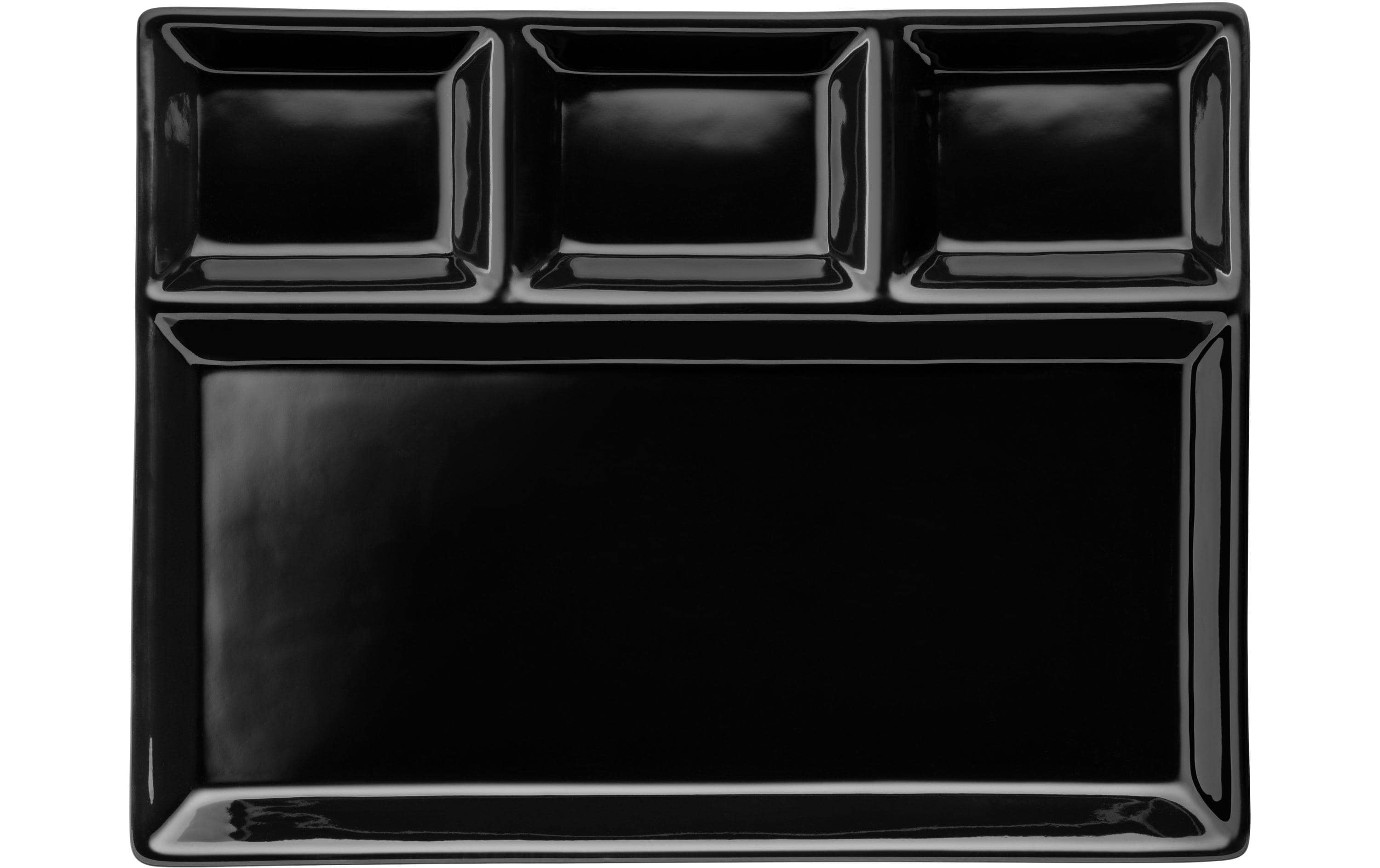 Mäser Fondue-Teller eckig 2 Stück, Schwarz