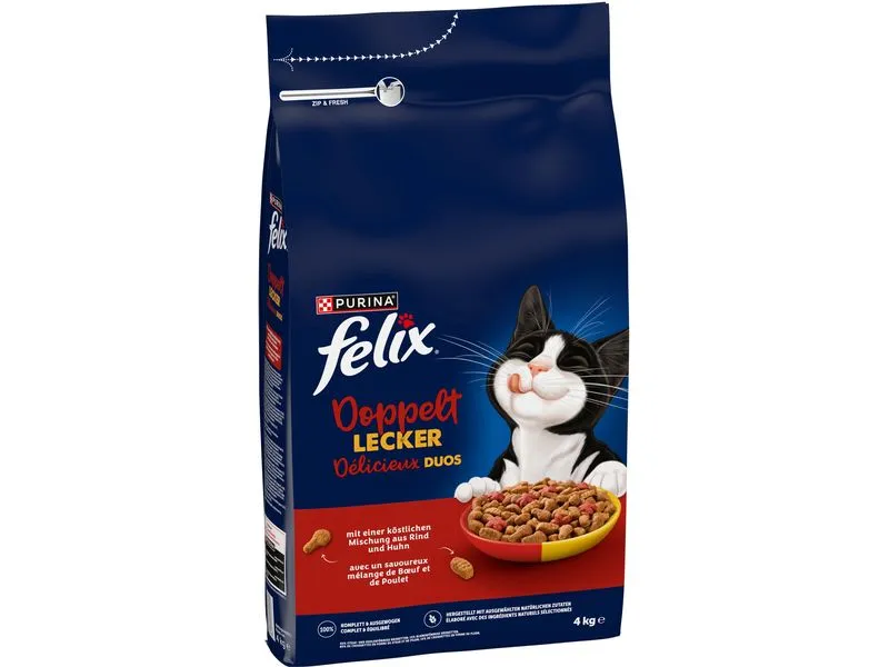 Felix Trockenfutter Doppelt Lecker Adult Fleisch 4 kg