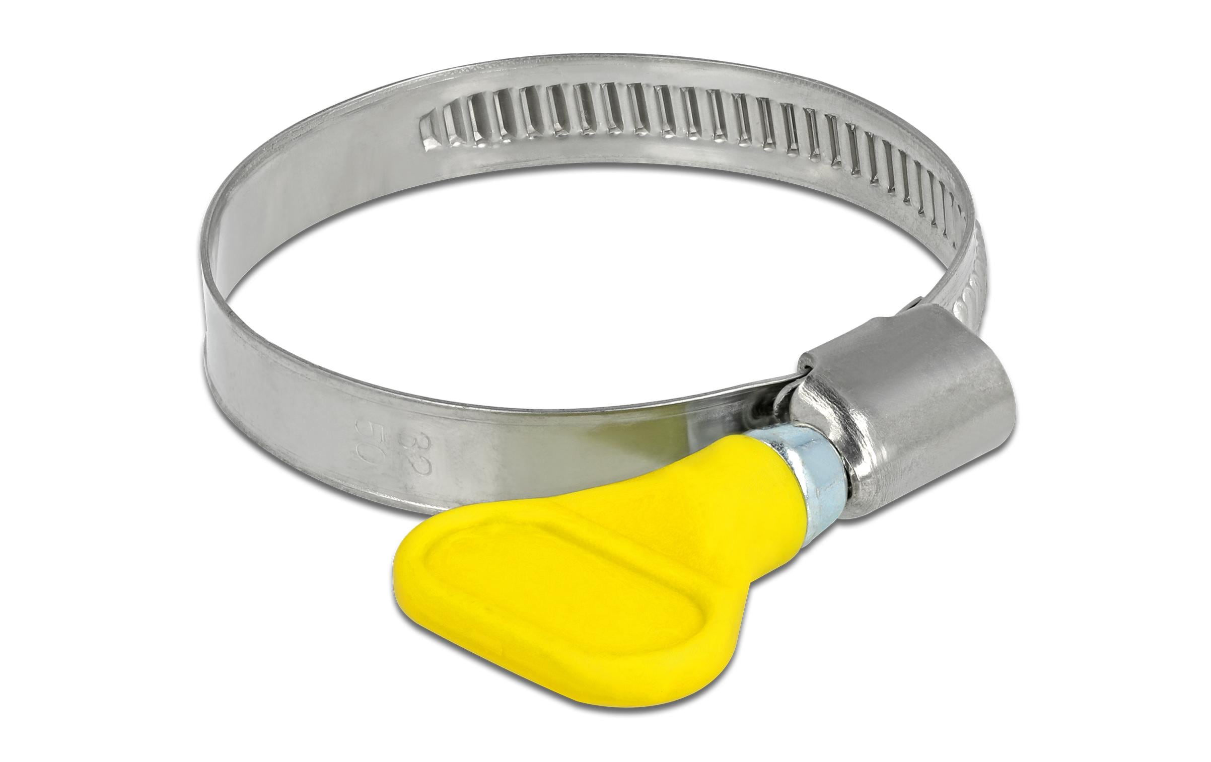 Delock Schlauchschellen-Set Edelstahl 400 SS 32-50 mm, Gelb 5 Stück