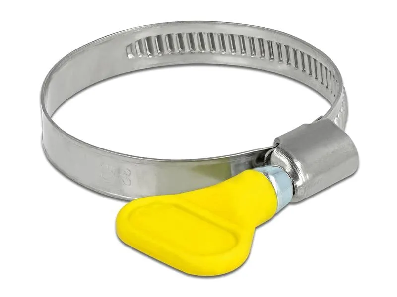 Delock Schlauchschellen-Set Edelstahl 400 SS 32-50 mm, Gelb 5 Stück Delock Schlauchschellen-Set Edelstahl 400 SS 32-50 mm, Gelb 5 Stück