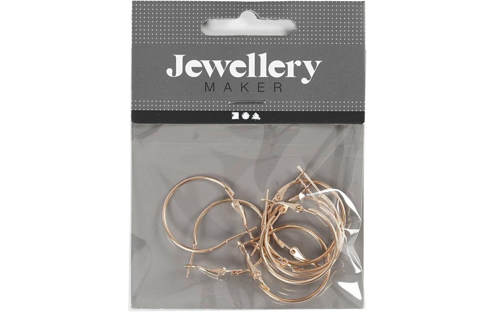 Creativ Company Ohrring Rund, vergoldet 25 mm, 8 Stück Creativ Company Ohrring Rund, vergoldet 25 mm, 8 Stück