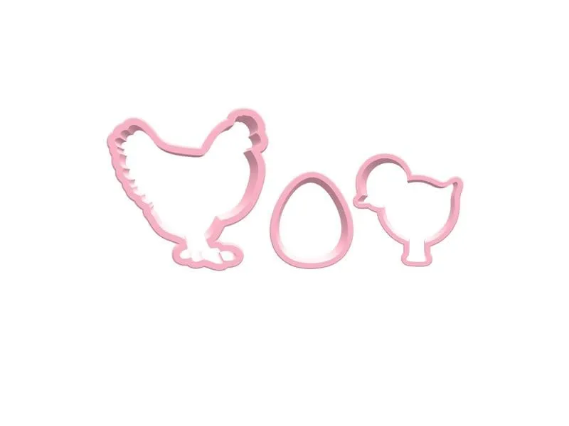 BackshopSchweiz Guetzli-Ausstecher Set Huhn und Küken Rosa BackshopSchweiz Guetzli-Ausstecher Set Huhn und Küken Rosa