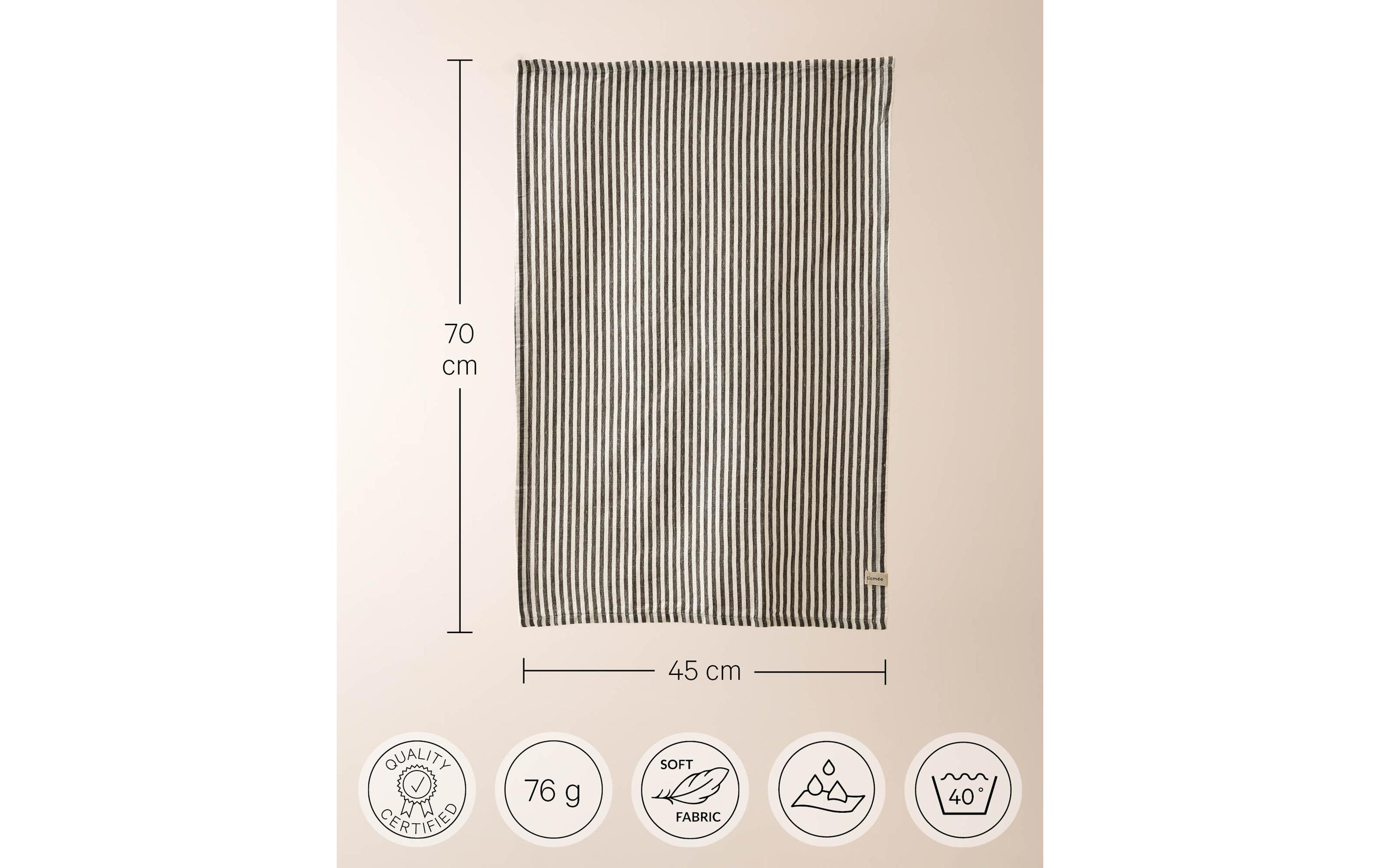 Esmée Geschirrtuch Louis Grau/Weiss