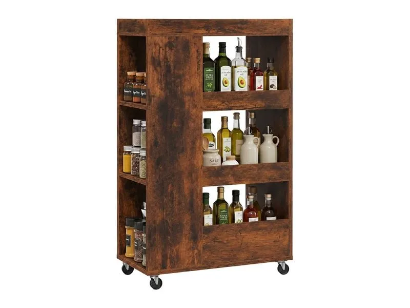 relaxdays Nischenordnungswagen 18 x 85 x 60 cm, Braun relaxdays Nischenordnungswagen 18 x 85 x 60 cm, Braun