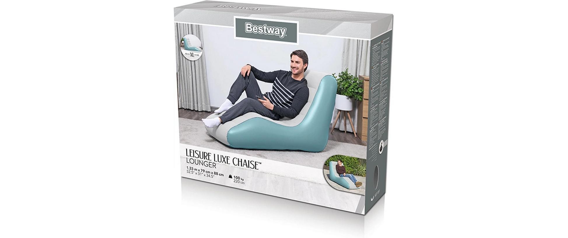 Bestway Aufblasbarer Sessel Leisure Luxe Weiss/Grün, 133 x 79 cm