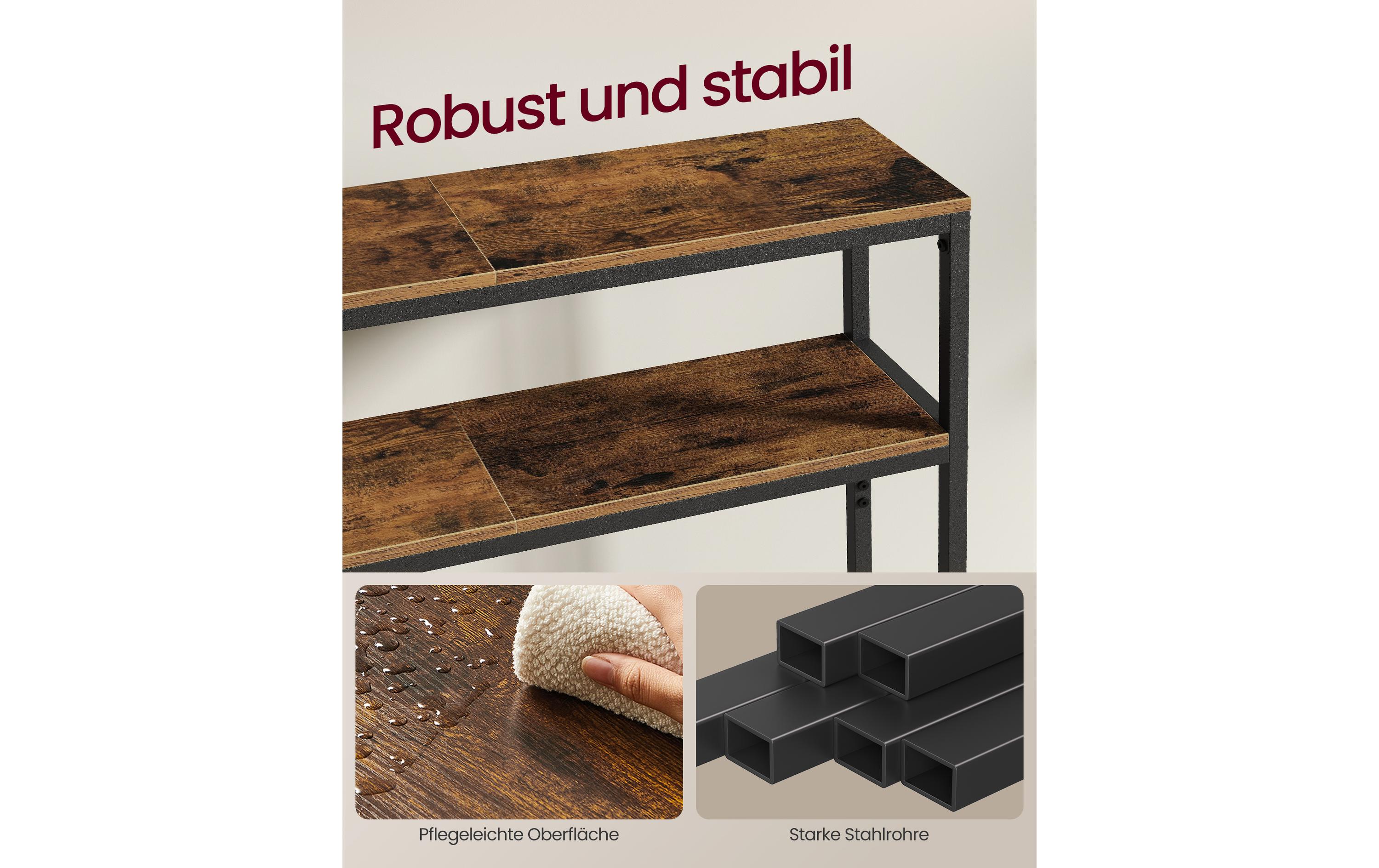 VASAGLE Konsolentisch 80 x 80 cm, Schwarz/Braun