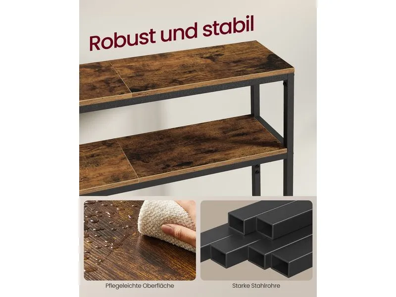 VASAGLE Konsolentisch 80 x 80 cm, Schwarz/Braun VASAGLE Konsolentisch 80 x 80 cm, Schwarz/Braun