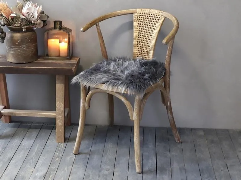 Chic Antique Pelzimitat 40 x 40 cm, Grau