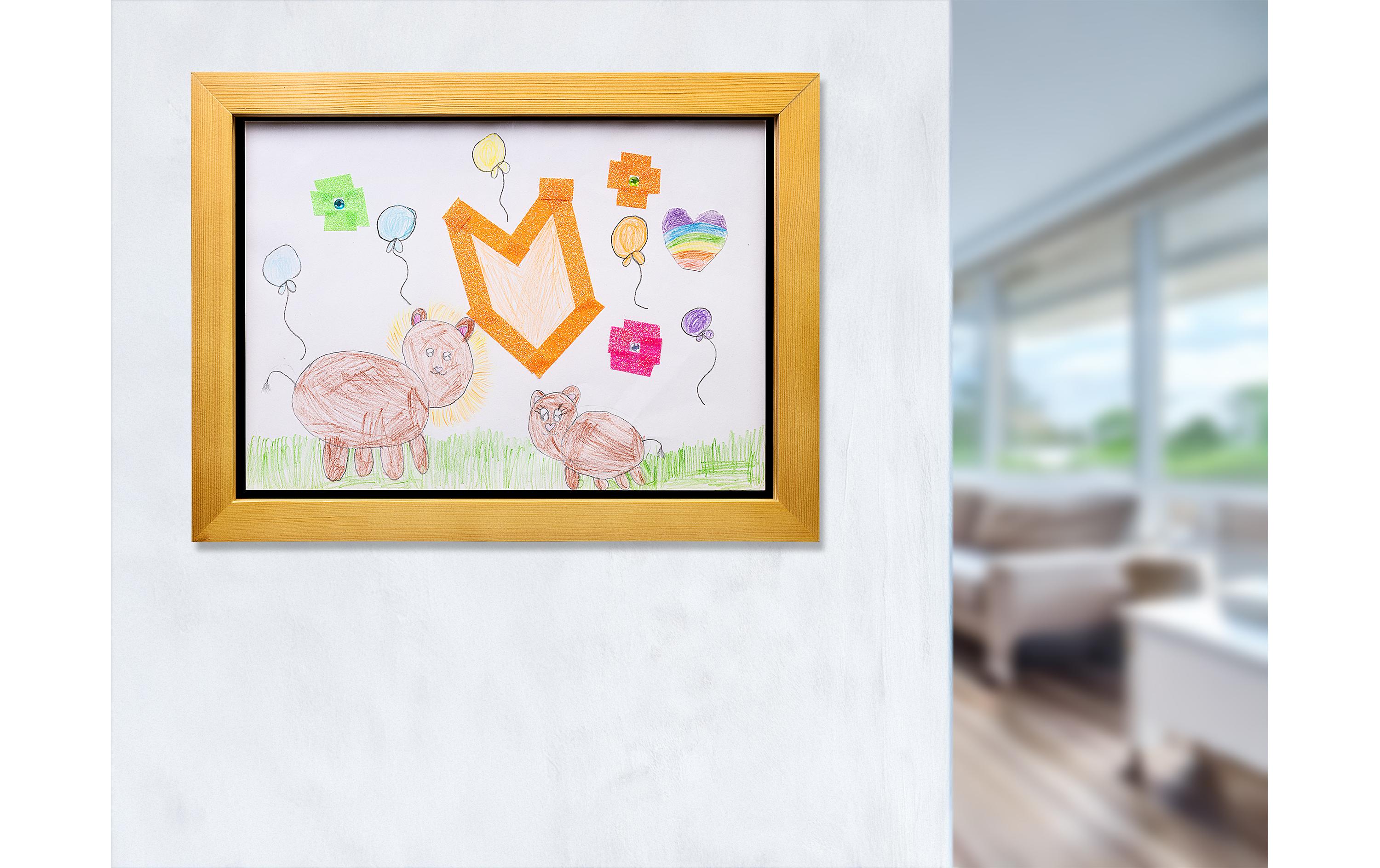 COCON Bilderrahmen für Kinderzeichnungen 35 x 26 x 5 cm, Natur