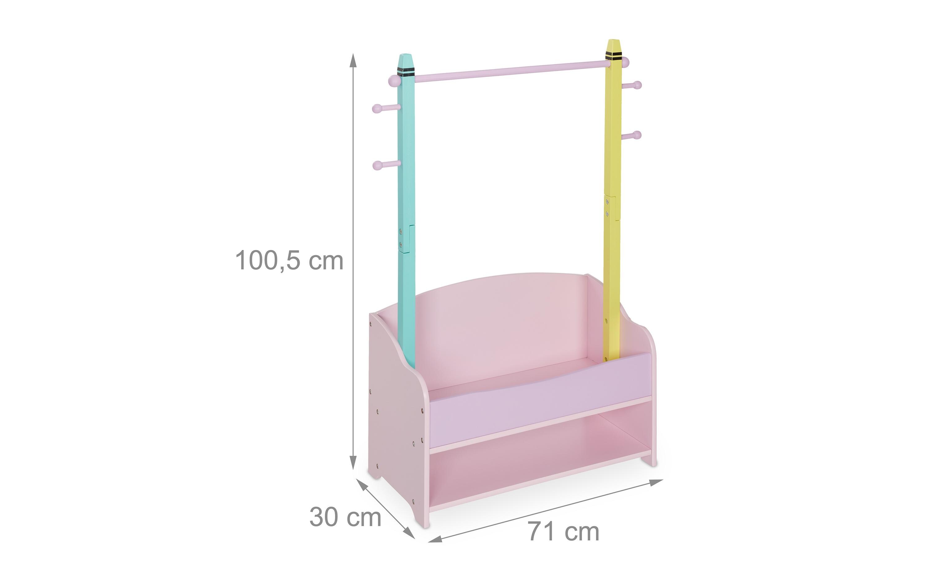 relaxdays Kleiderständer für Kinder 71 x 100.5 cm, Gelb/Rosa/Türkis relaxdays Kleiderständer für Kinder 71 x 100.5 cm, Gelb/Rosa/Türkis
