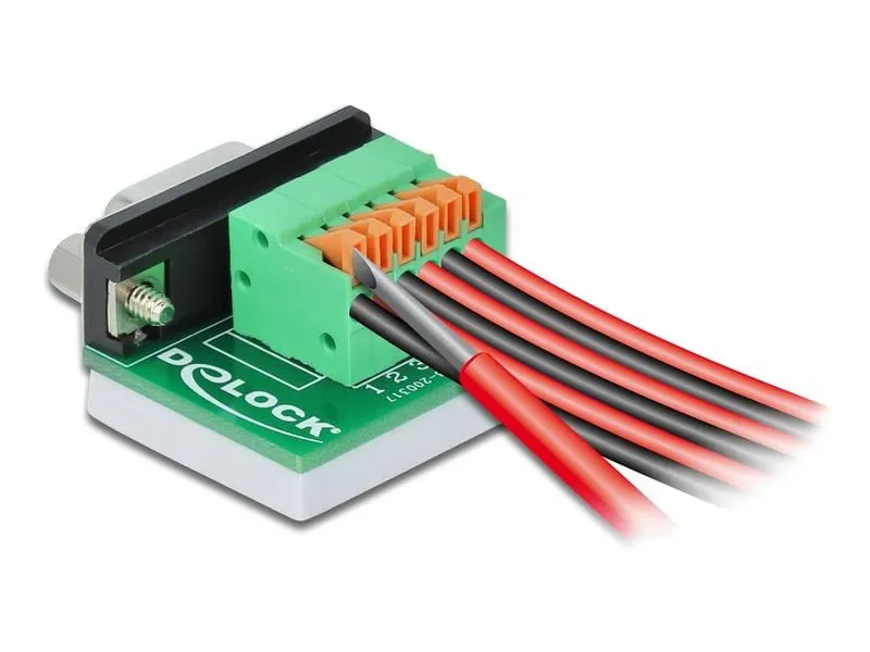 Delock Adapter Terminalblock RS232 DB9 Buchse horizontal 0 m Delock Adapter Terminalblock RS232 DB9 Buchse horizontal 0 m