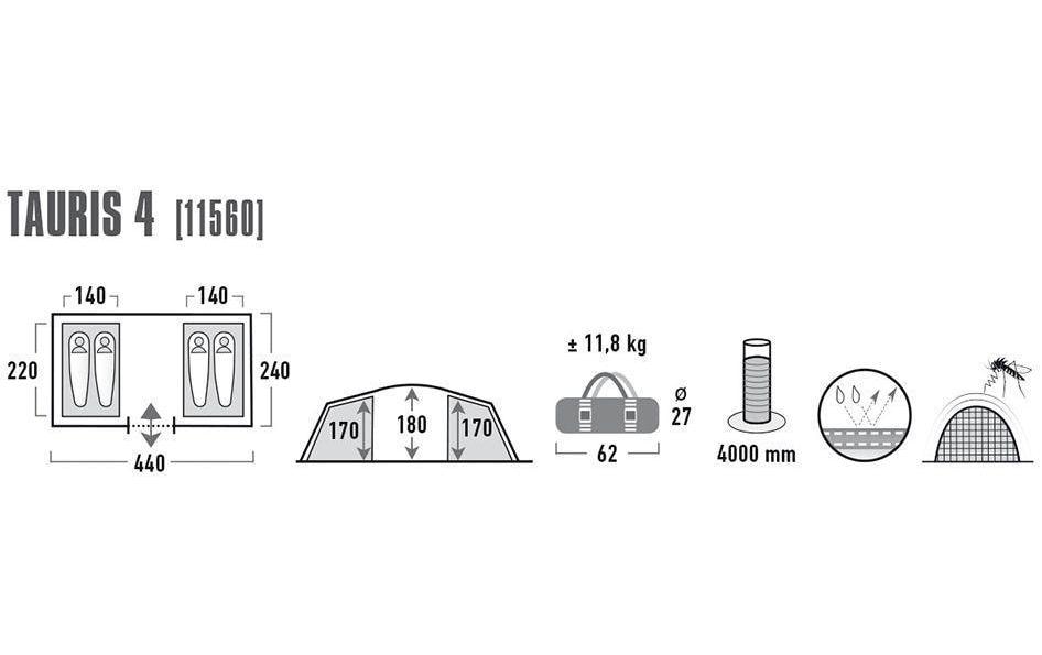 High Peak Zelt Tauris 4