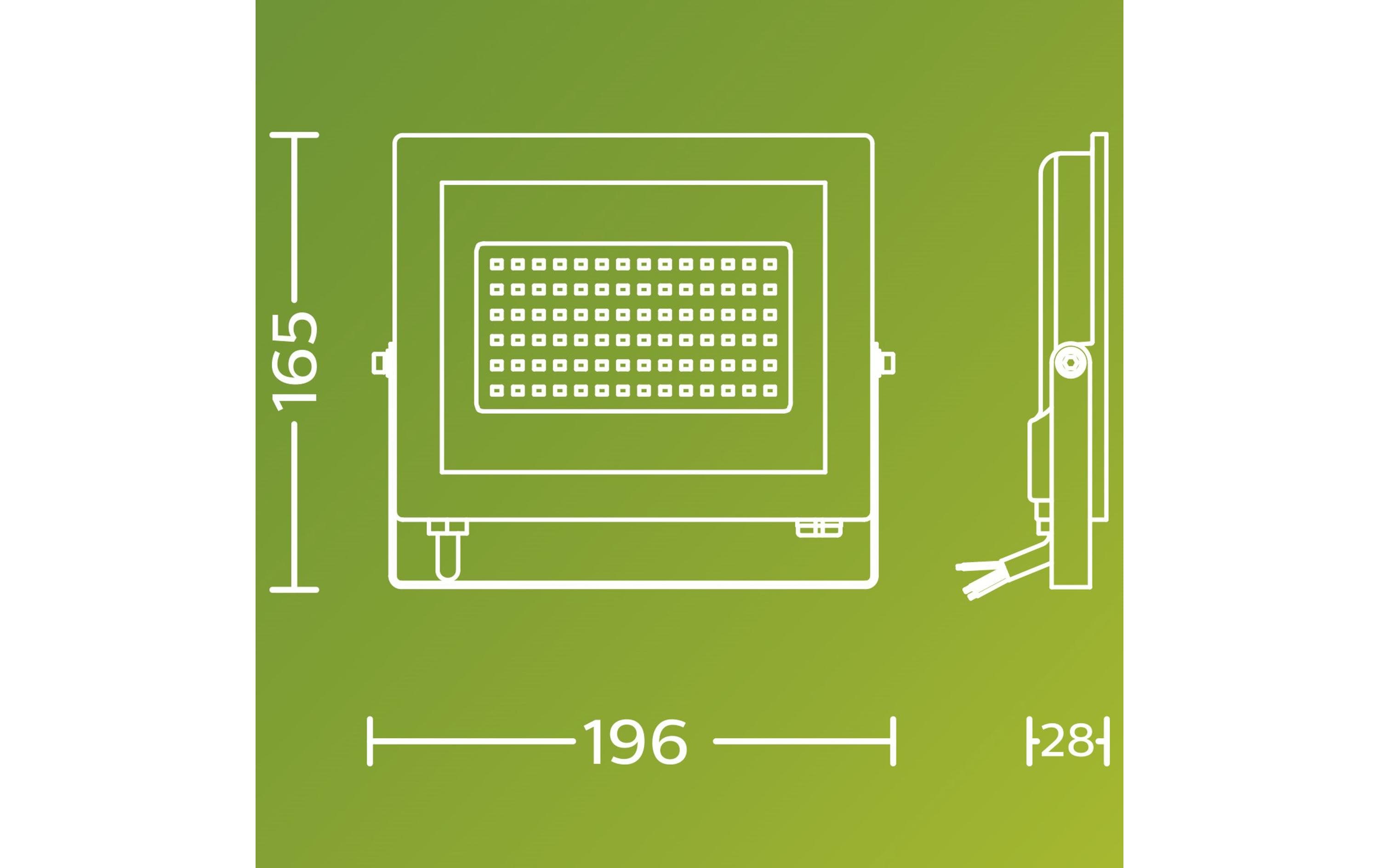 Philips Lois Flutlicht 50W 3000K IP65 schwarz 50 W