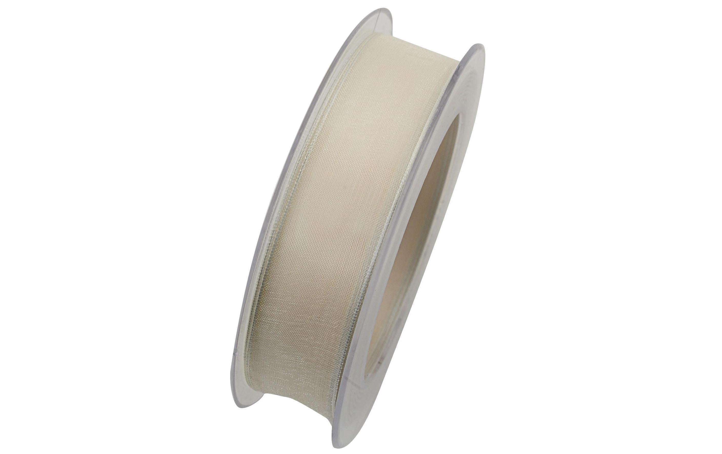 GOLDINA Organzaband Organzaband Écru, 25 mm x 20 m GOLDINA Organzaband Organzaband Écru, 25 mm x 20 m