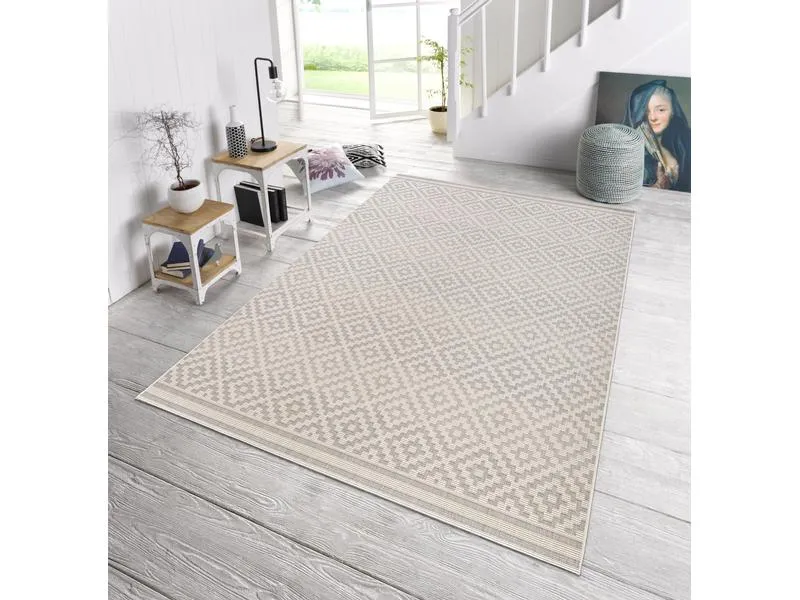 Hanse Home Raute In- & Outdoor Teppich 160 x 230 cm, Grau/Crème Hanse Home Raute In- & Outdoor Teppich 160 x 230 cm, Grau/Crème