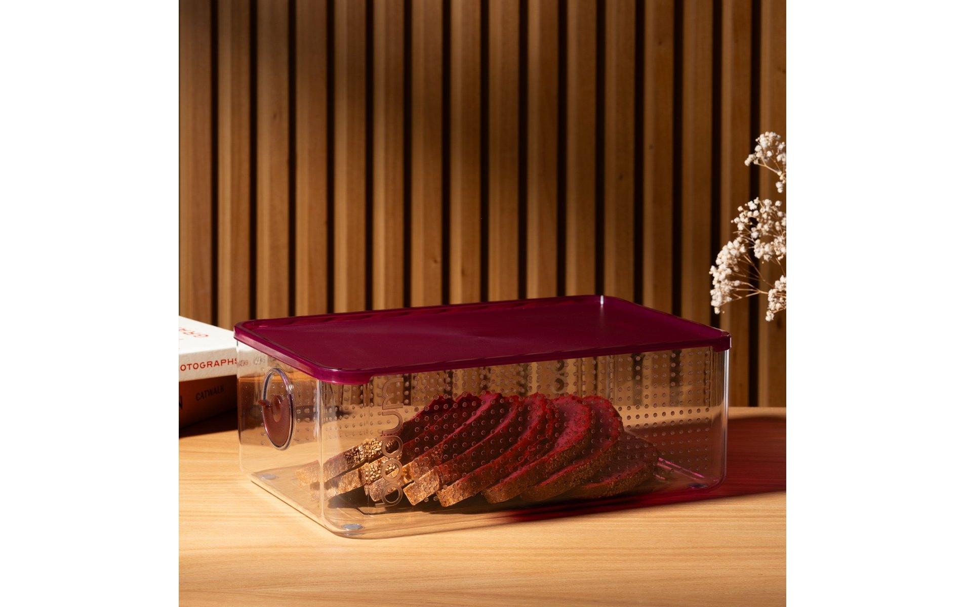 Bodum Brotbox Bistro mit Kunststoffdeckel, Cranberry