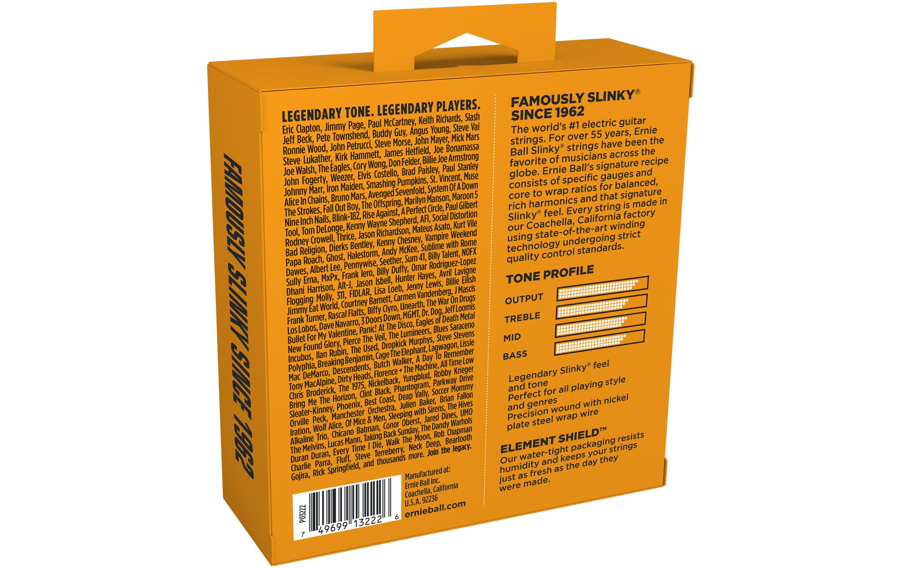 Ernie Ball Gitarrensaiten 3222 Slinky Nickel 3er Pack – Hybrid 9 - 46