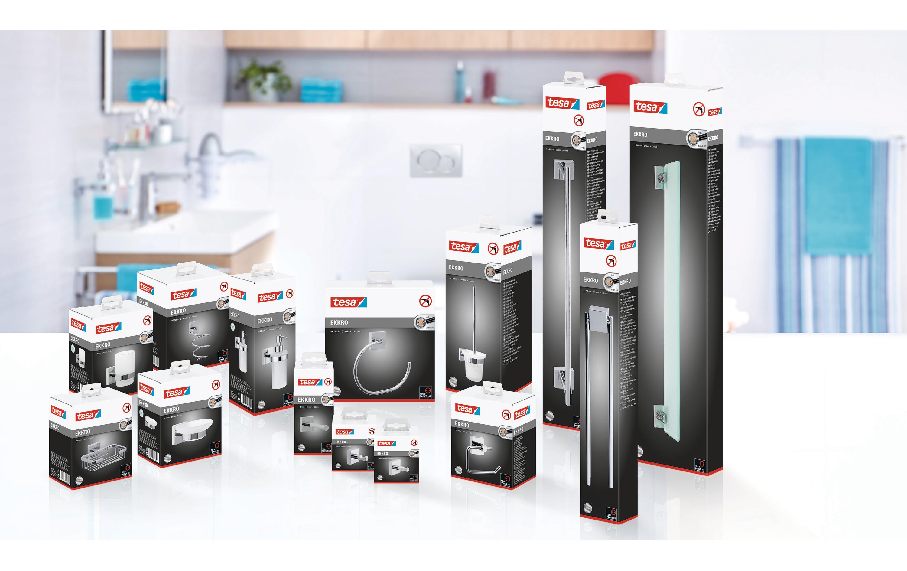 tesa Ablagekonsole Ekkro ohne Bohren, Silber