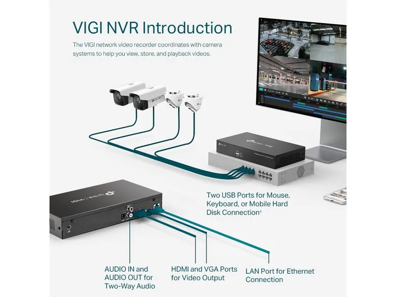 TP-Link Netzwerkrekorder VIGI NVR1008H 0 TB, 8 Kanal TP-Link Netzwerkrekorder VIGI NVR1008H 0 TB, 8 Kanal