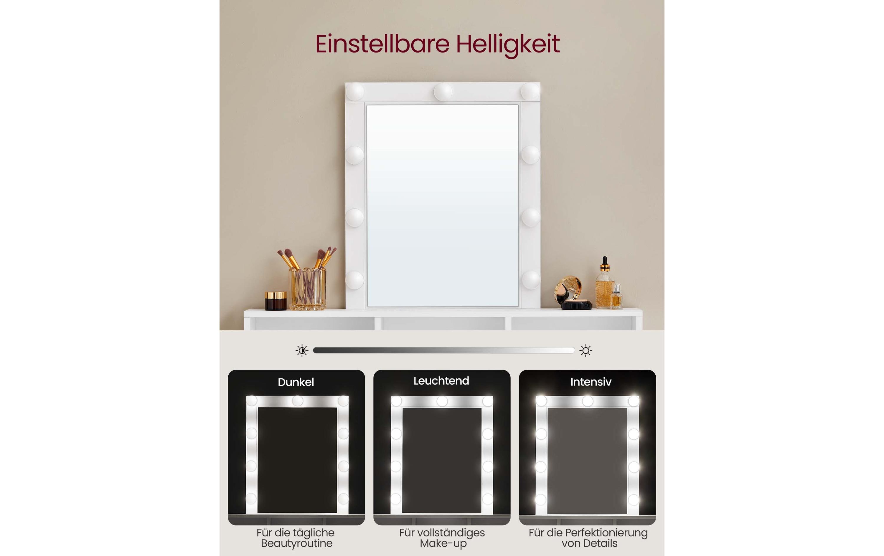 VASAGLE Schminktisch 100 x 40 x 145 cm, Weiss