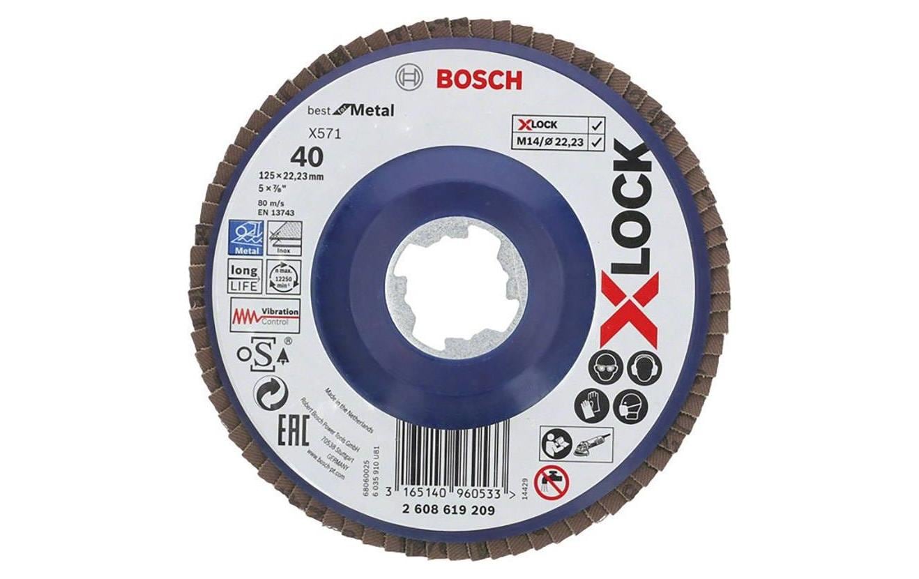 Bosch Professional Fächerschleifscheibe X-LOCK Ø125 mm, 10 Stück