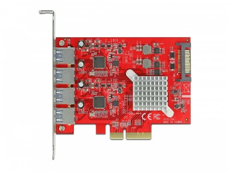 Delock PCI-Express-Karte 90481 4x USB-A 3.1 Gen 2 Delock PCI-Express-Karte 90481 4x USB-A 3.1 Gen 2