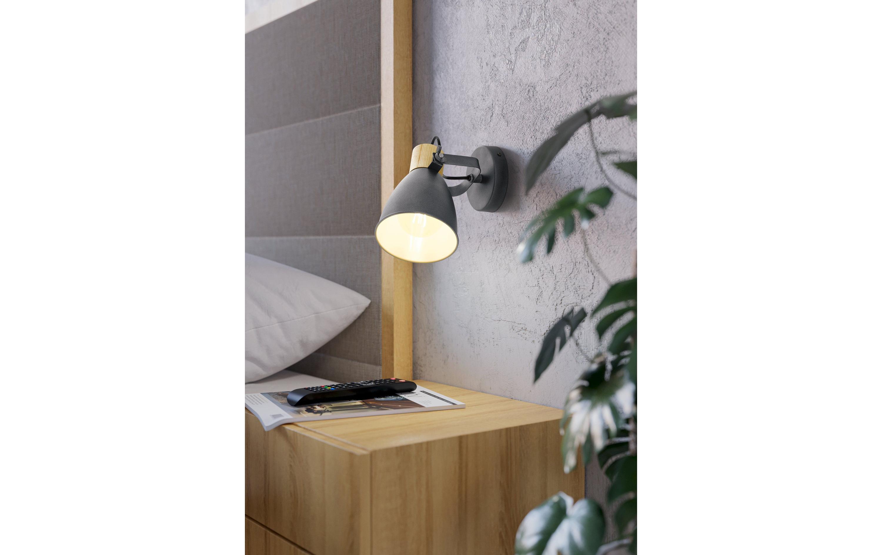 EGLO Leuchten Aufbauspot COSWARTH anthrazit-Holz exkl. E27 1x25W EGLO Leuchten Aufbauspot COSWARTH anthrazit-Holz exkl. E27 1x25W
