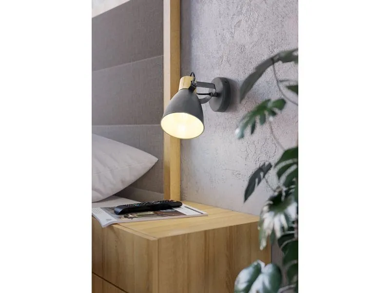 EGLO Leuchten Aufbauspot COSWARTH anthrazit-Holz exkl. E27 1x25W EGLO Leuchten Aufbauspot COSWARTH anthrazit-Holz exkl. E27 1x25W