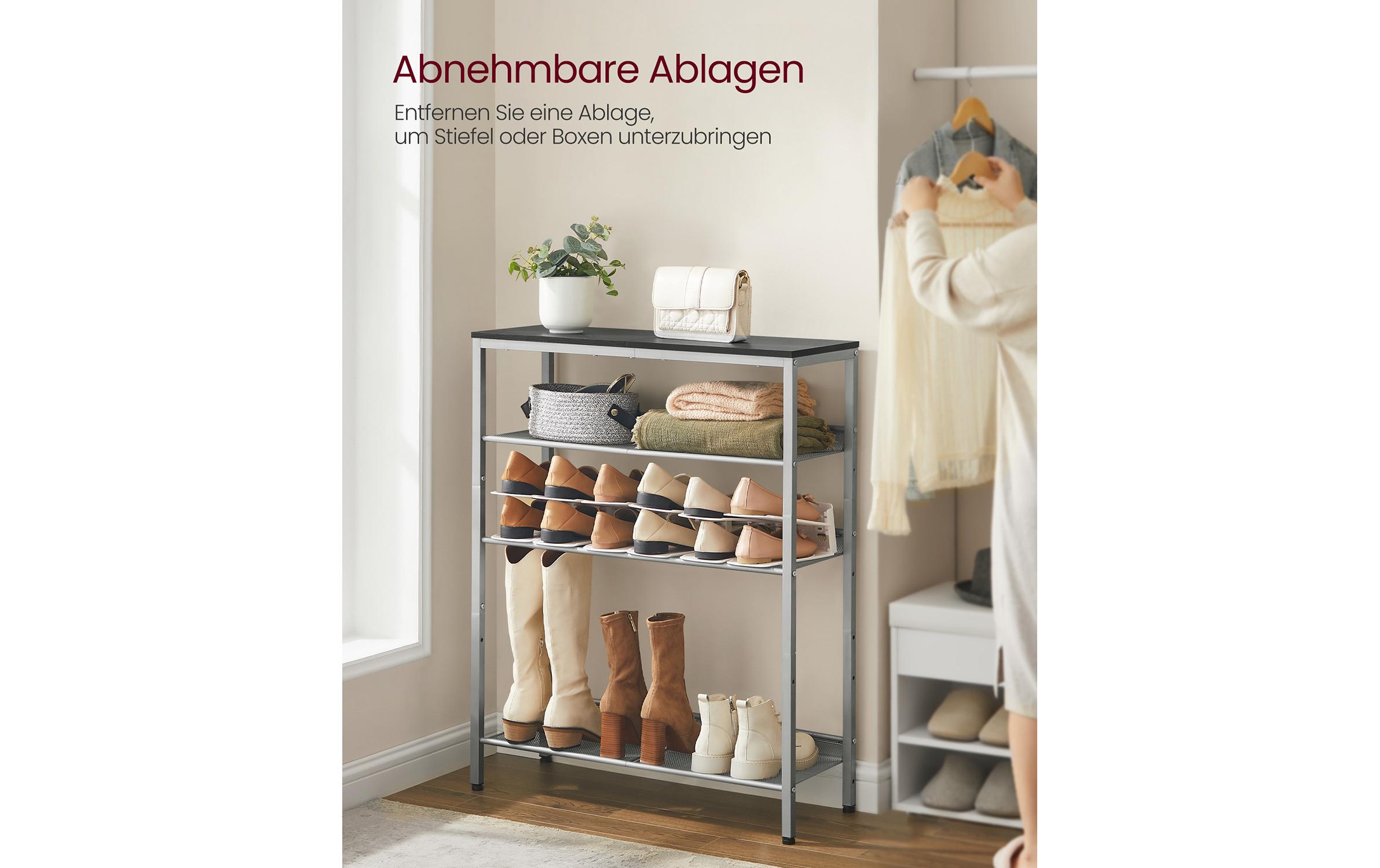 VASAGLE Schuhregal 93 x 75 x 30 cm, Grau