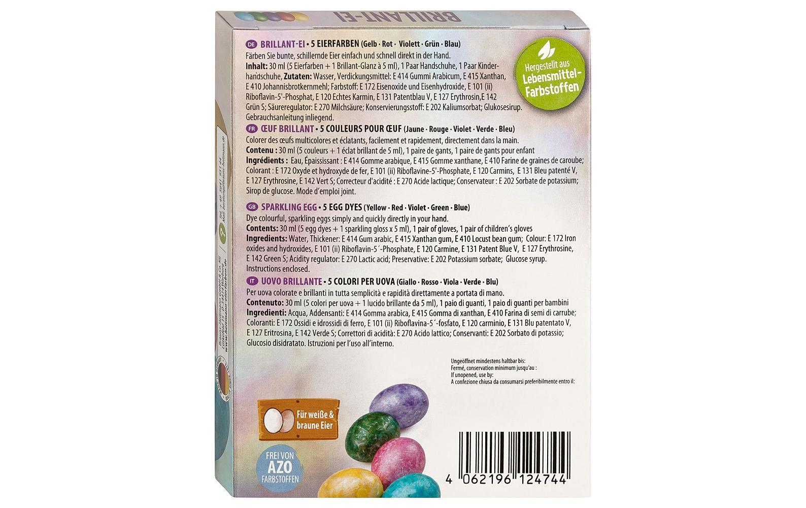 Brauns Heitmann Eierfarben Brillant-Ei 5 Stück, Mehrfarbig