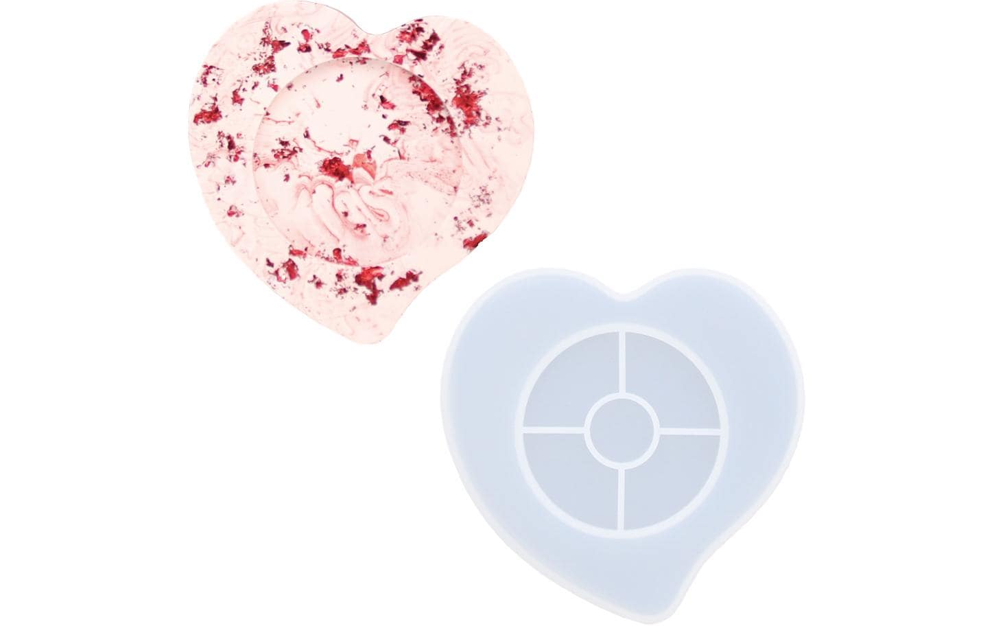 Jesmonite Giessform Untersetzer, Herz, 11.8 cm x 10.5 cm