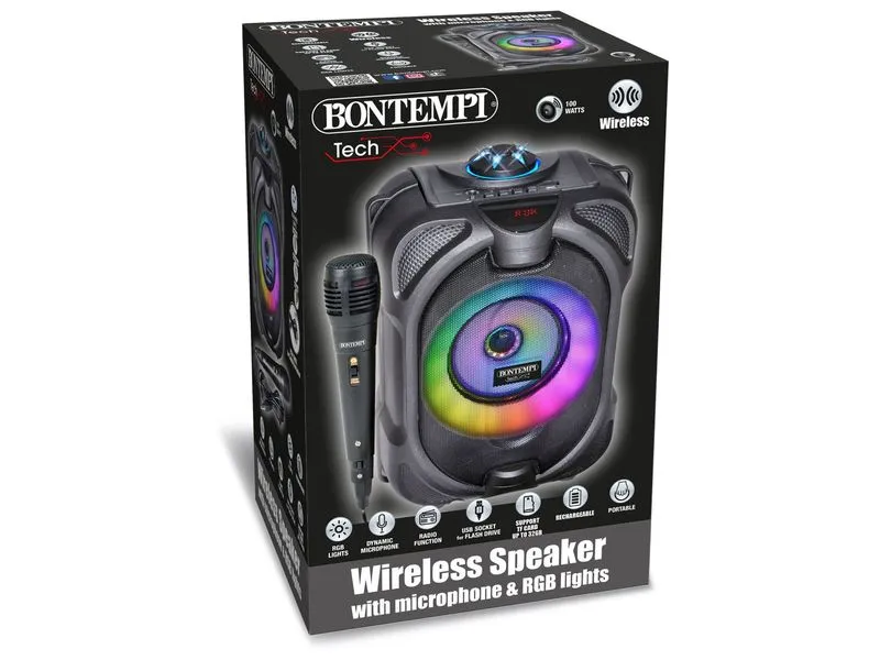 Bontempi Wireless Lautsprecher mit Mikrofon 80W Bontempi Wireless Lautsprecher mit Mikrofon 80W