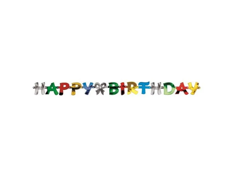 Papstar Girlande Happy Birthday 1.4 m, Mehrfarbig