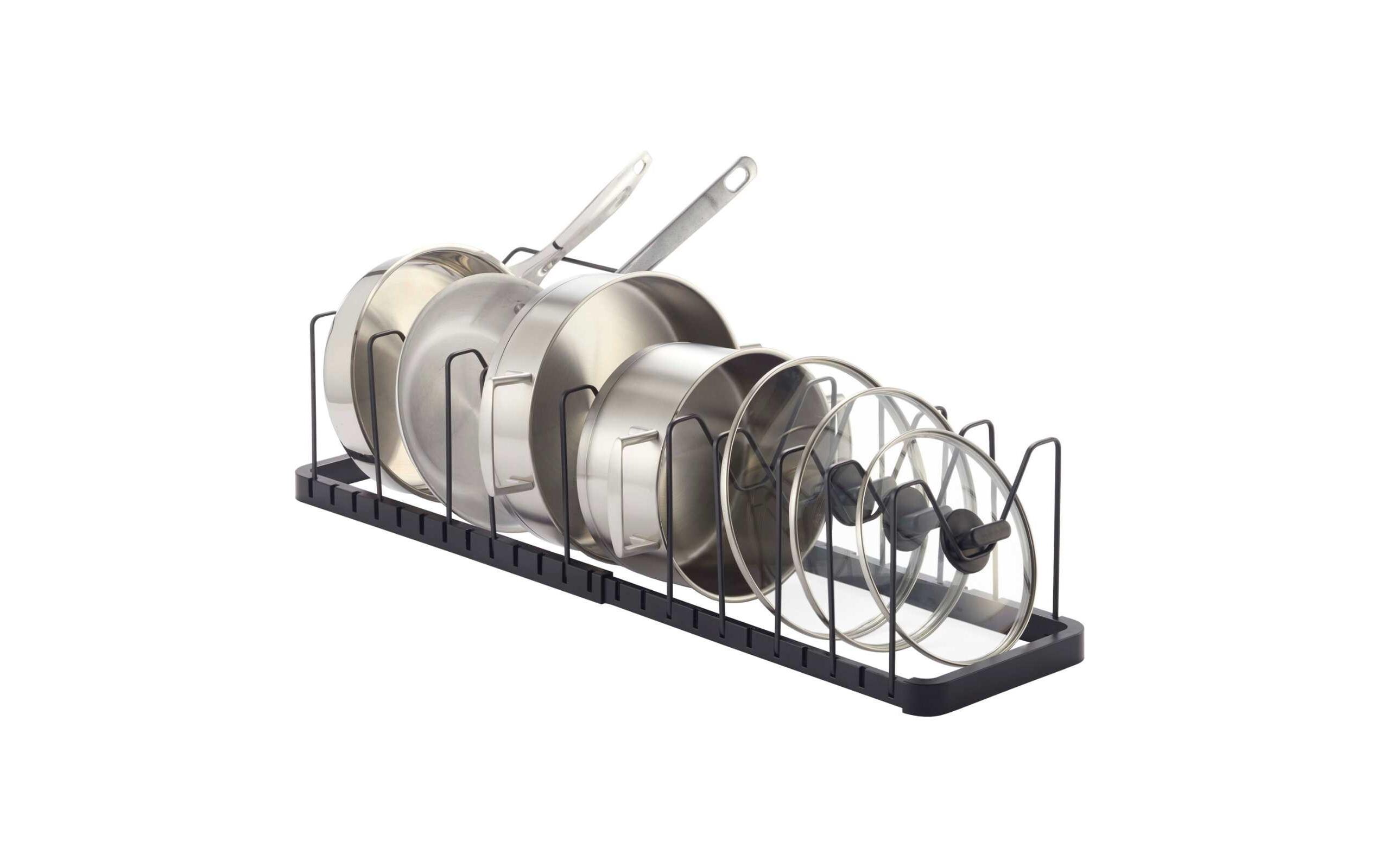 Yamazaki Deckel- und Pfannenhalter Tower Schwarz