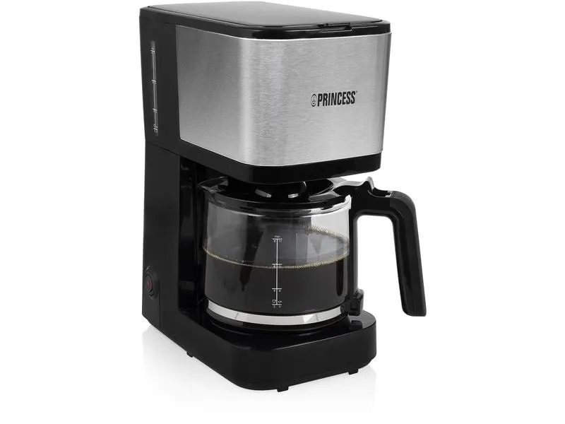 Princess Filterkaffeemaschine Compact 12 Schwarz/Silber