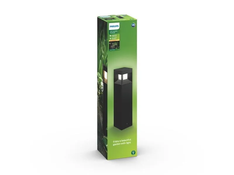 Philips Sockelleuchte Parterre 8 W, 800 lm, 2700 K, 40 cm, Schwarz Philips Sockelleuchte Parterre 8 W, 800 lm, 2700 K, 40 cm, Schwarz