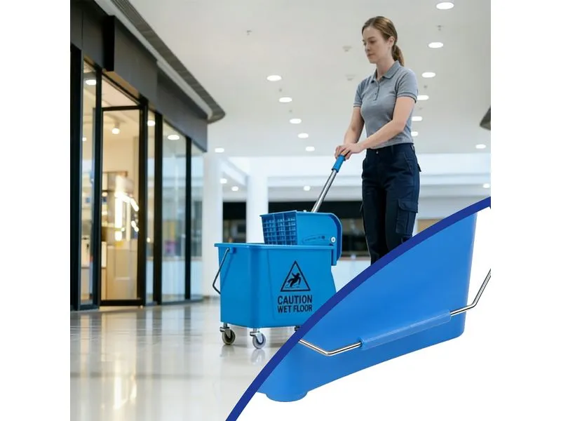 relaxdays Reinigungswagen 22 l, Blau/Silber relaxdays Reinigungswagen 22 l, Blau/Silber