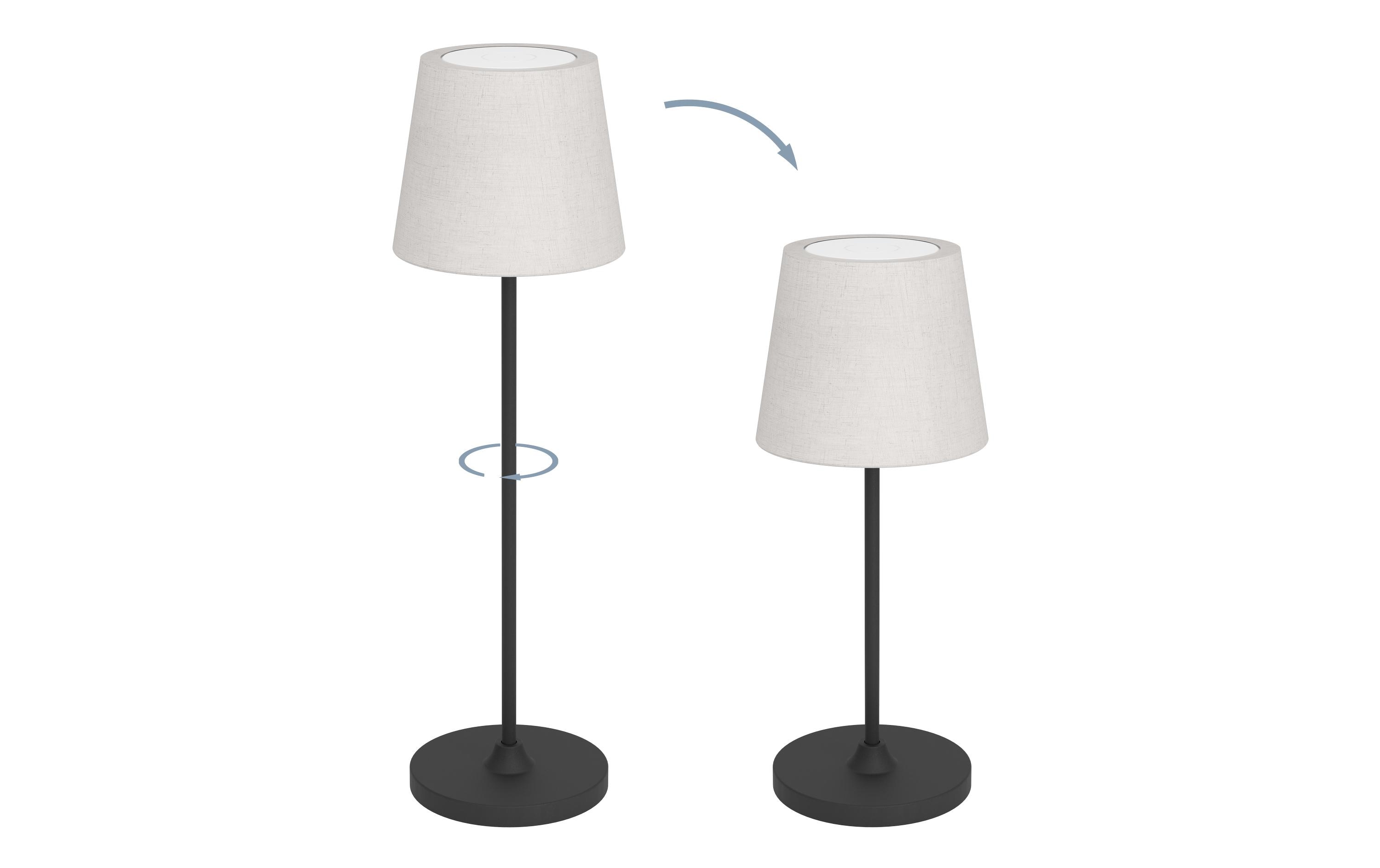 EGLO Leuchten Tischleuchte Leonero Akku H:340 LED-CCT Touch Weiss